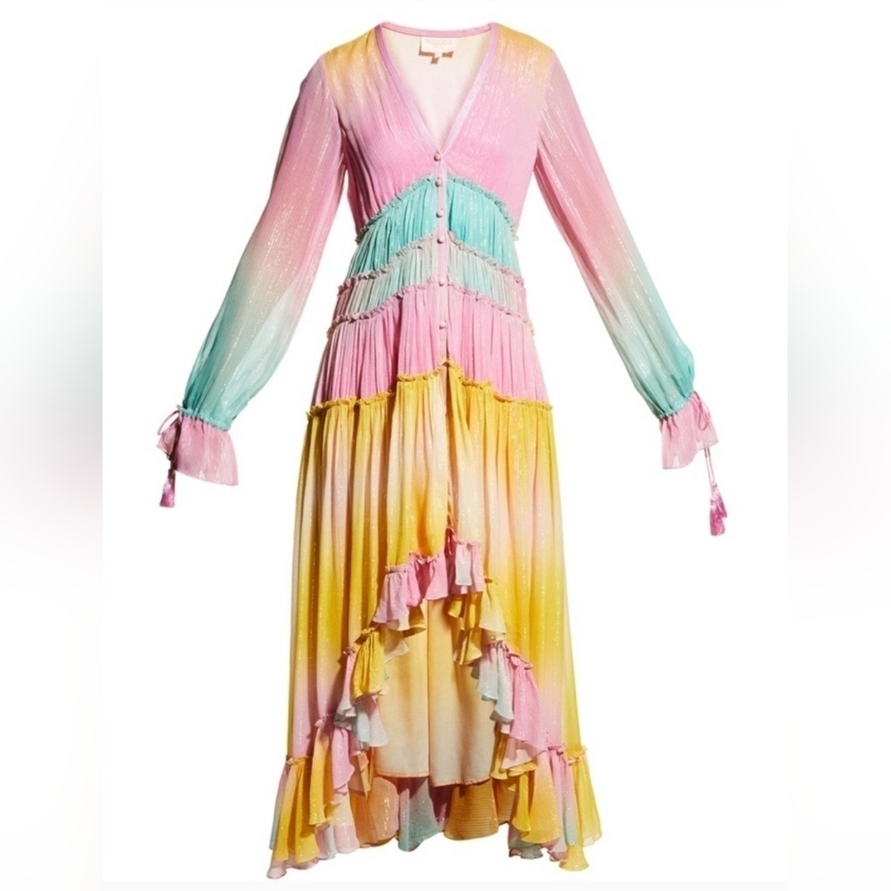 ROCOCO SAND Maxi Dress Summer Sequin Pastel High-Low Dress Ombre Bloggers Fave - Picture 6 of 16